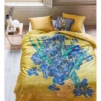 Thumbnail for Bedding House Irises Yellow Cotton Sateen Quilt Cover Set King