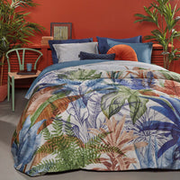 Thumbnail for Bedding House Isla Blue Cotton Sateen Quilt Cover Set Queen
