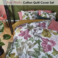 Thumbnail for Bedding House Ivy Multi Cotton Quilt Cover Set Queen