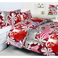 Thumbnail for Bright Young Things Jungle Red Quilt Cover Set Double