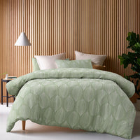 Thumbnail for Accessorize Leaf Jacquard Quilt Cover Set Queen