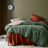 Thumbnail for Accessorize Lisa Green Washed Cotton Printed Quilt Cover Set King