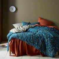 Thumbnail for Accessorize Lisa Teal Washed Cotton Printed Quilt Cover Set King