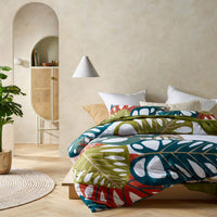Thumbnail for Accessorize Monstera Digital Printed Cotton Quilt Cover Set Queen