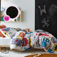 Thumbnail for Happy Kids Monster Squad Glow in the Dark Quilt Cover Set Double