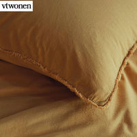 Thumbnail for VTWonen Natural Stone Fraying Yellow Quilt Cover Set King