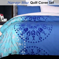 Thumbnail for Accessorize Navajo Blue Quilt Cover Set Single