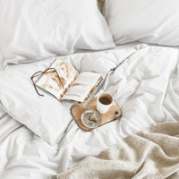 Thumbnail for Bedding House Organic Cotton Basic White Quilt Cover Set Queen
