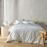 Thumbnail for Accessorize Orion White Cotton Quilt Cover Set Double