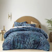Thumbnail for Accessorize Palm Leopard Blue Cotton Quilt Cover Set Queen