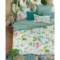 Thumbnail for PIP Studio Palm Scenes White Cotton Quilt Cover Set Queen