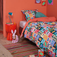 Thumbnail for Oilily Party Blocks Cotton Quilt Cover Set Single