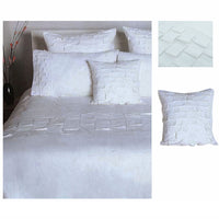 Thumbnail for Accessorize Pleats White Cotton Quilt Cover Set DOUBLE + 1 Free Bonus Cushion Cover