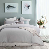 Thumbnail for Accessorize Silver Waffle Polyester Quilt Cover Set Double