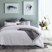 Thumbnail for Accessorize White Waffle Polyester Quilt Cover Set Double