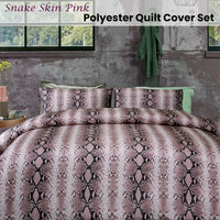 Thumbnail for Big Sleep Snake Skin Pink Quilt Cover Set Double