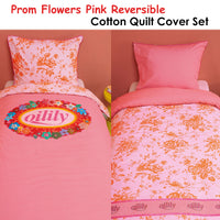 Thumbnail for Oilily Prom Flowers Pink Cotton Quilt Cover Set Single