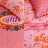Thumbnail for Oilily Prom Flowers Pink Cotton Quilt Cover Set Single