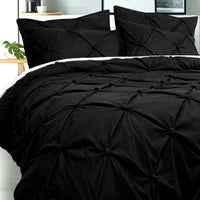Thumbnail for Bloomington Puffy Quilt Cover Set Black QUEEN