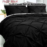 Thumbnail for Bloomington Puffy Quilt Cover Set Black SUPER KING