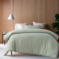Thumbnail for Vintage Design Homewares Reflections Sage Cotton Quilt Cover Set Double