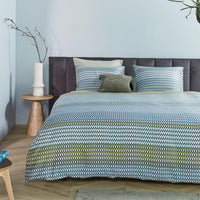 Thumbnail for Bedding House Rhythm Blue Green Cotton Sateen Quilt Cover Set Queen