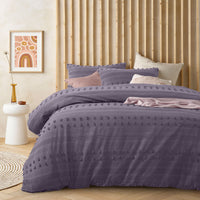 Thumbnail for Vintage Design Homewares Sanc Sovci Lilac Cotton Quilt Cover Set King
