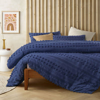 Thumbnail for Vintage Design Homewares Sans Sovci Bijou Blue Cotton Quilt Cover Set Single