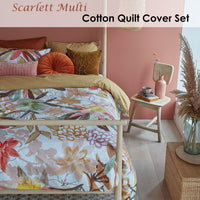Thumbnail for Bedding House Scarlett Multi Cotton Quilt Cover Set Queen