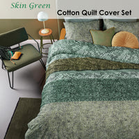 Thumbnail for Bedding House Skin Green Cotton Quilt Cover Set Queen