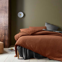Thumbnail for Accessorize Soho Waffle Tobacco Quilt Cover Set King