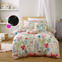 Thumbnail for Happy Kids Glow in the Dark Woodland Park Quilt Cover Set Single