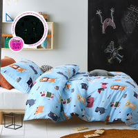 Thumbnail for Happy Kids Woof Glow in the Dark Quilt Cover Set Double