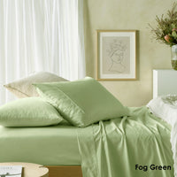 Thumbnail for Vintage Design Homewares 225TC Cotton Eucalyptus Sheet Sets Fog Green King