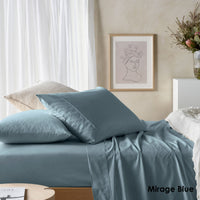 Thumbnail for Vintage Design Homewares 225TC Cotton Eucalyptus Sheet Sets Mirage Blue King