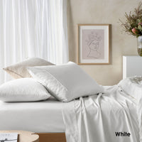 Thumbnail for Vintage Design Homewares 225TC Cotton Eucalyptus Sheet Sets White Queen