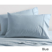 Thumbnail for Vintage Design Homewares Washed Cotton Sheet Set Blue King
