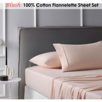 Thumbnail for Accessorize Cotton Flannelette Sheet Set Blush Double