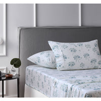 Thumbnail for Accessorize Cotton Flannelette Sheet Set Flower Bunch Light Blue Single