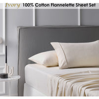 Thumbnail for Accessorize Cotton Flannelette Sheet Set Ivory Single