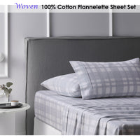 Thumbnail for Accessorize Cotton Flannelette Sheet Set Woven Single