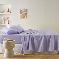 Thumbnail for Vintage Design Homewares Lilac French Linen Sheet Set King
