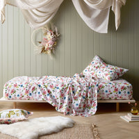 Thumbnail for Happy Kids Habitat Printed Cotton Fitted Sheet with Pillowcase(s) Double