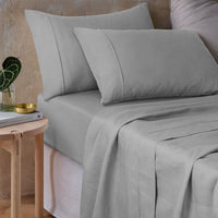 Thumbnail for Vintage Design Homewares Silver 100% Hemp Sheet Set Queen