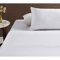 Thumbnail for Accessorize White Piped Hotel Deluxe Cotton Sheet Set Queen