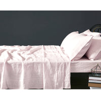 Thumbnail for Vintage Design Homewares 100% Linen Blush Sheet Set KING SINGLE