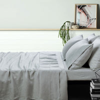 Thumbnail for Vintage Design Homewares 100% Linen Dove Grey Sheet Set DOUBLE