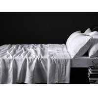 Thumbnail for Vintage Design Homewares 100% Linen White Sheet Set SINGLE