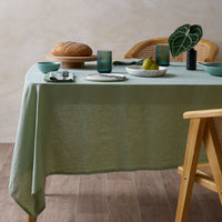 Thumbnail for Vintage Design Homewares Sage Vintage Washed Linen Cotton Tablecloth 150x230cm
