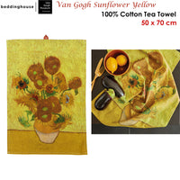 Thumbnail for Bedding House Van Gogh Sunflower Yellow Tea Towel